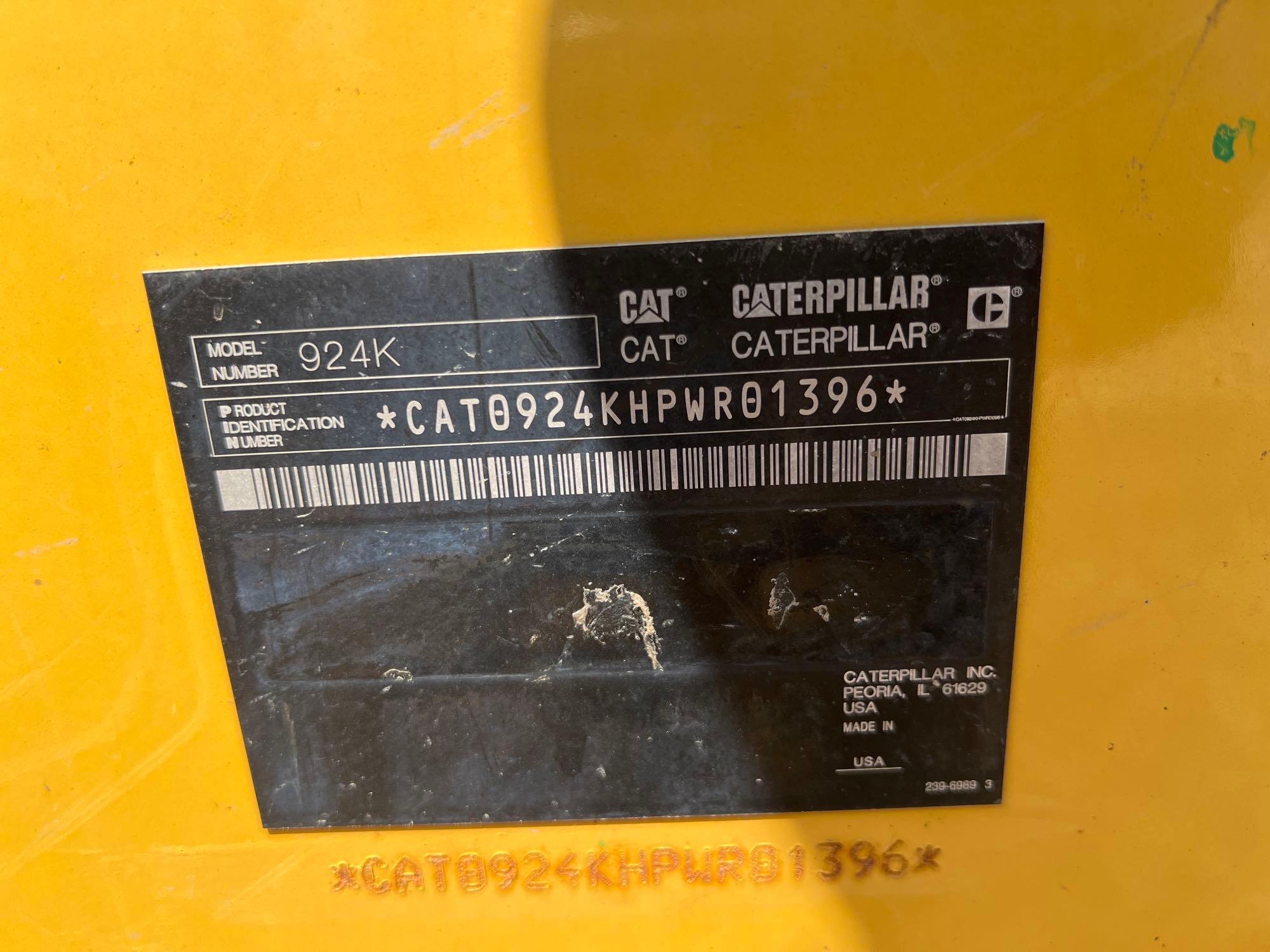 2013 CATERPILLAR 924K HIGH LIFT RUBBER TIRE LOADER