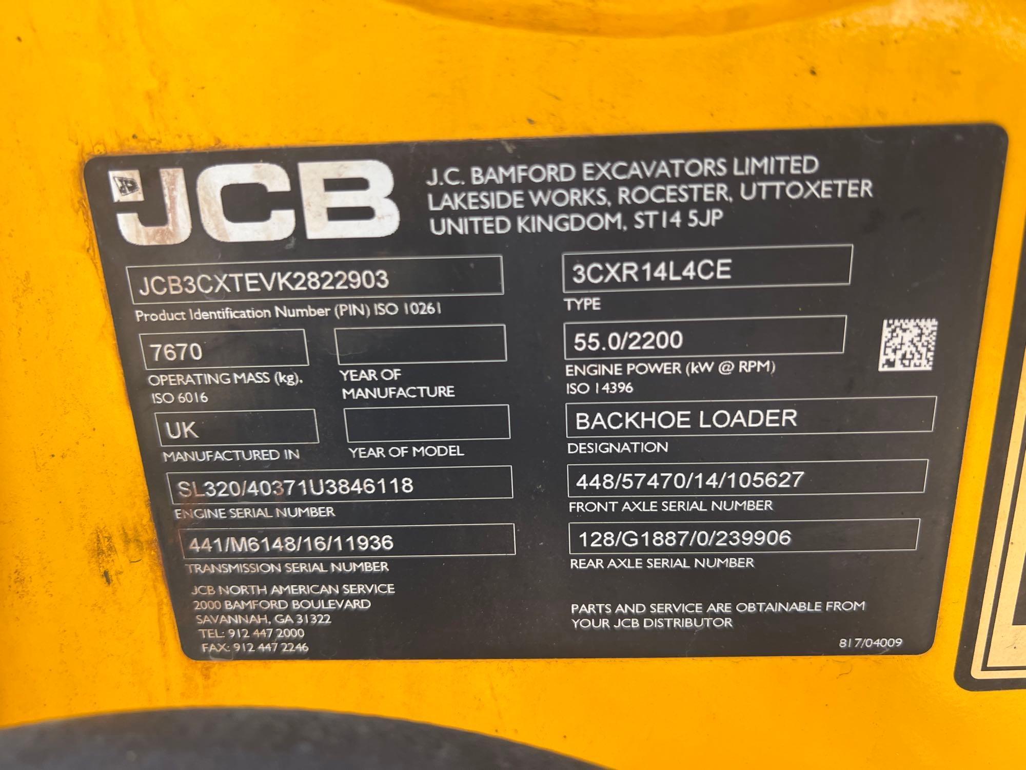 2020 JCB 3CX BACKHOE