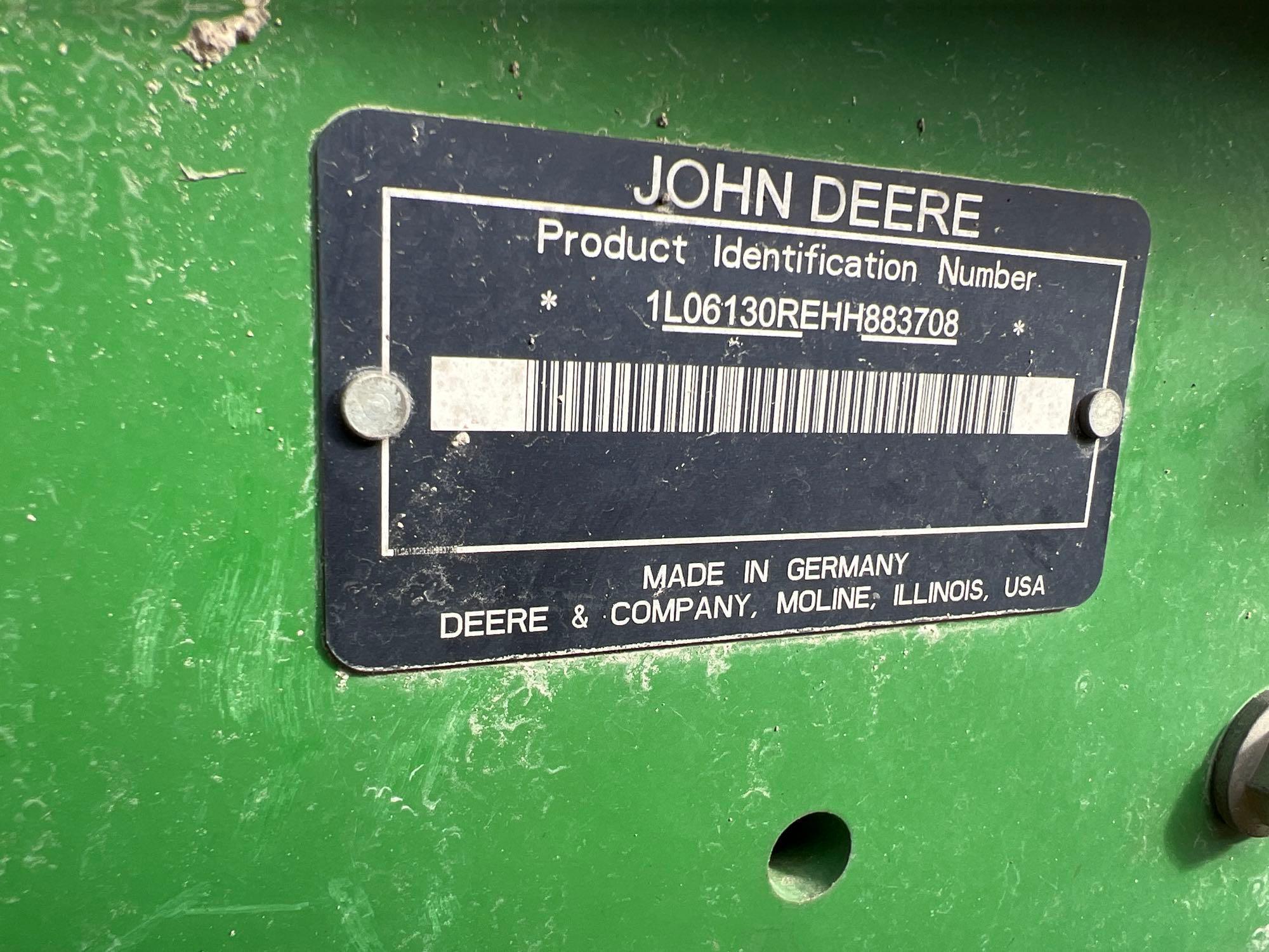 2015 JOHN DEERE 6130R TRACTOR