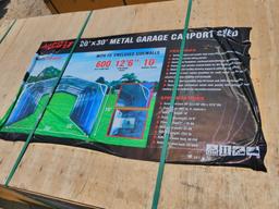 UNUSED DIGGIT 20' X 30' METAL GARAGE CARPORT SHED