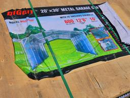 UNUSED DIGGIT 20' X 30' METAL GARAGE CARPORT SHED