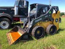 2021 JOHN DEERE 318G SOLID TIRE SKID STEER