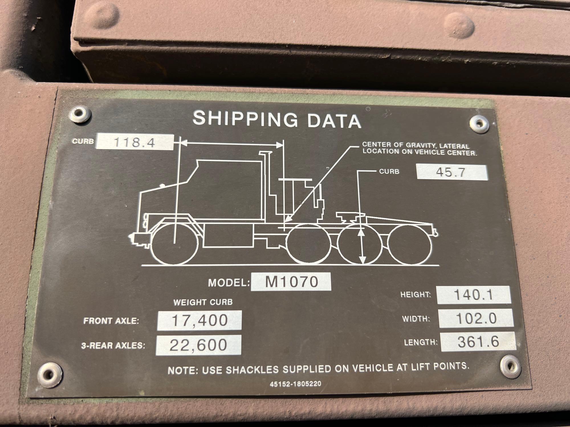1993 OSHKOSH M1070 MILITARY TANK TRANSPORTER TRK
