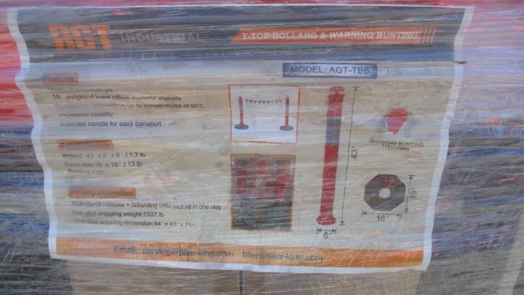 (100) New AGT T-Top Bollard & Warning Bunting