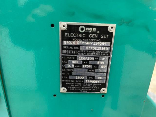 1977 Onan 500DY Generator