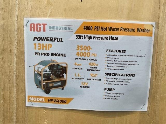 New Agrotk 4,000 PSL Hot Water Pressure Washer