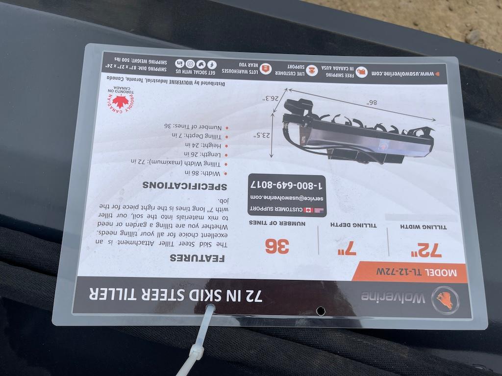 Brand New Wolverine Tiller Attachment (W28E)