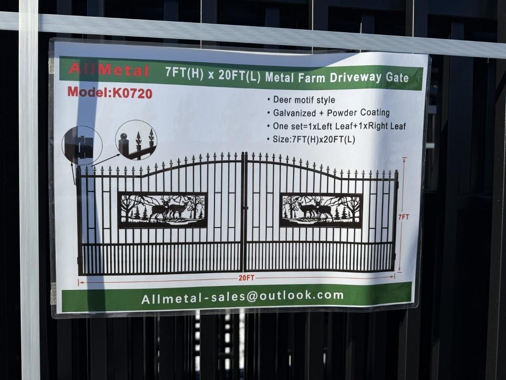 New Metal Farm Driveway Gate