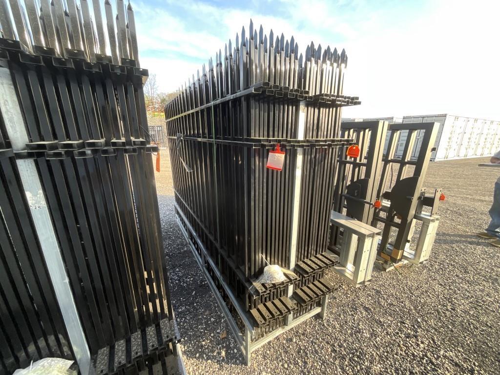 (22) Pieces of 10Ft Wrought Iron Site Fence