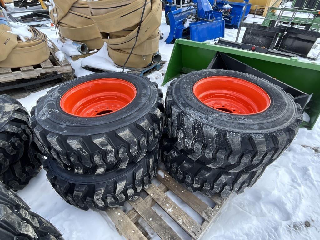 New Set (4) 12-16.5 Skid Steer Wheels/ Tires BC