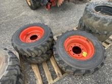 (4) Used 10-16.5 Skid Steer Tires