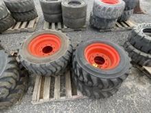 (4) Used 10-16.5 Skid Steer Tires