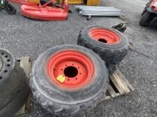 (4) Used 12-16.5 Skid Steer Tires