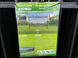 New 22PCS 10' Wrought Iron Fence