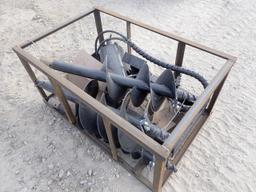 Mower King Skid Steer Post Hole Digger with 6", 12" & 14" Augers