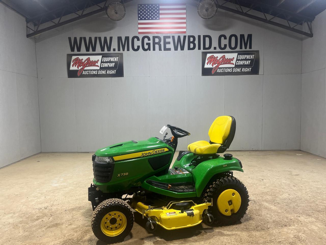 2015 John Deere X738 Mower with Snow Blower & Cab