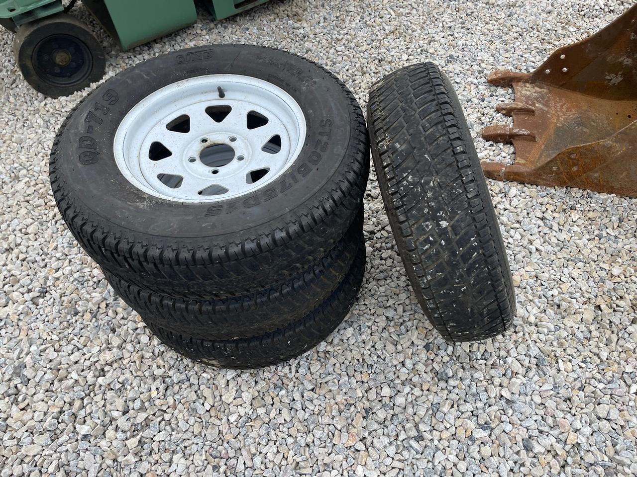 ST205/75D15 Trailer Tires On 5 Lug Rims