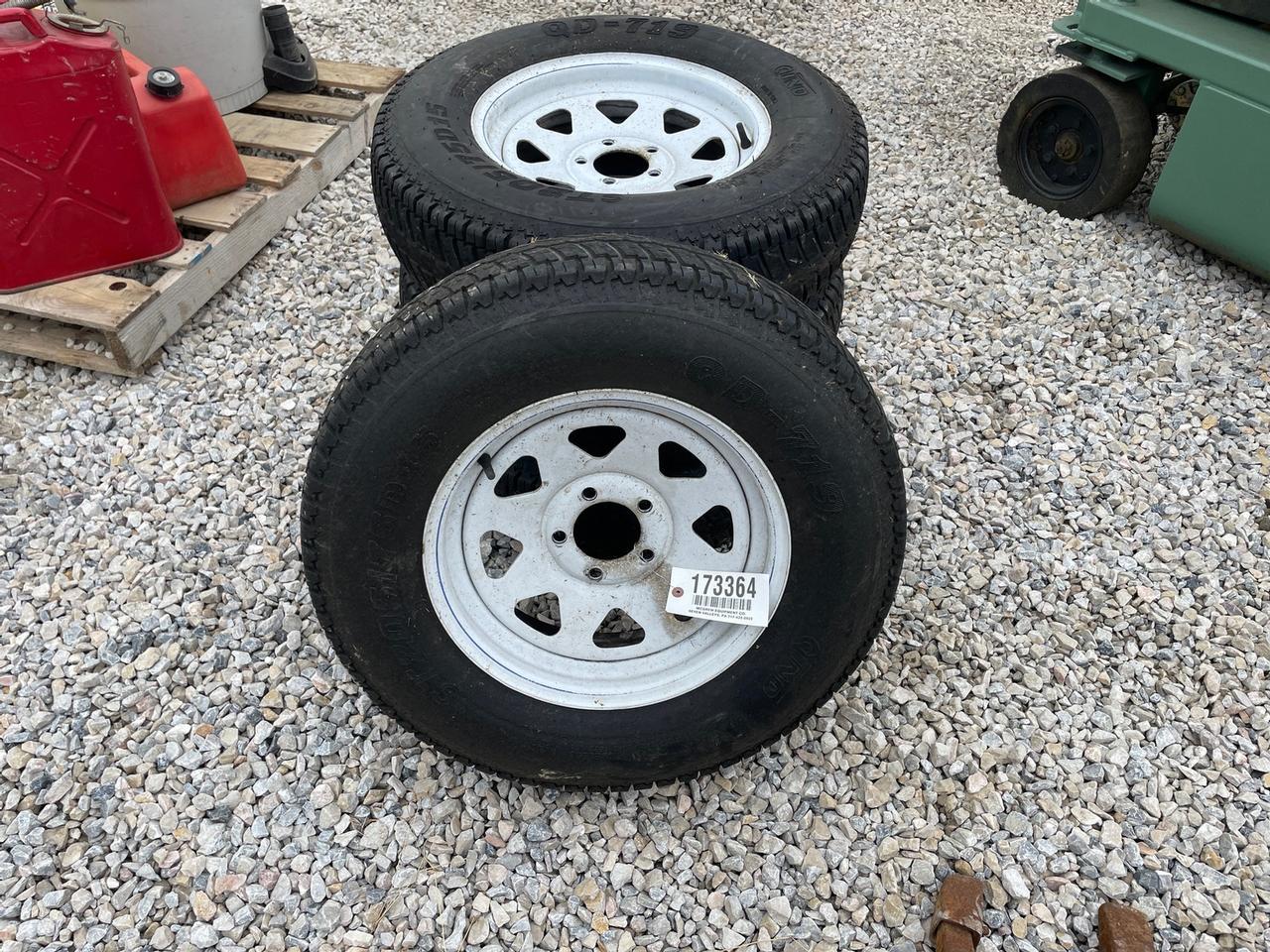 ST205/75D15 Trailer Tires On 5 Lug Rims