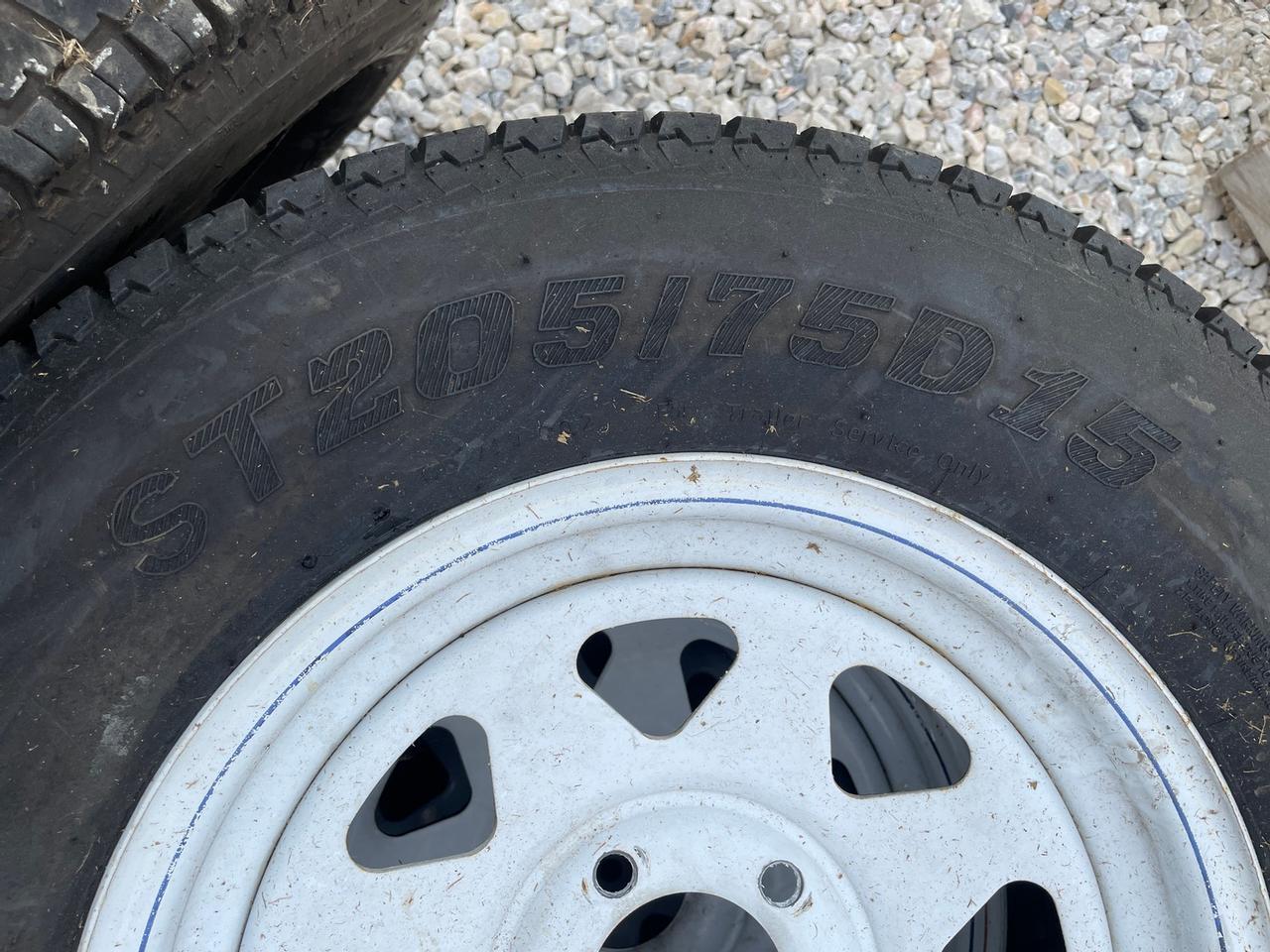 ST205/75D15 Trailer Tires On 5 Lug Rims