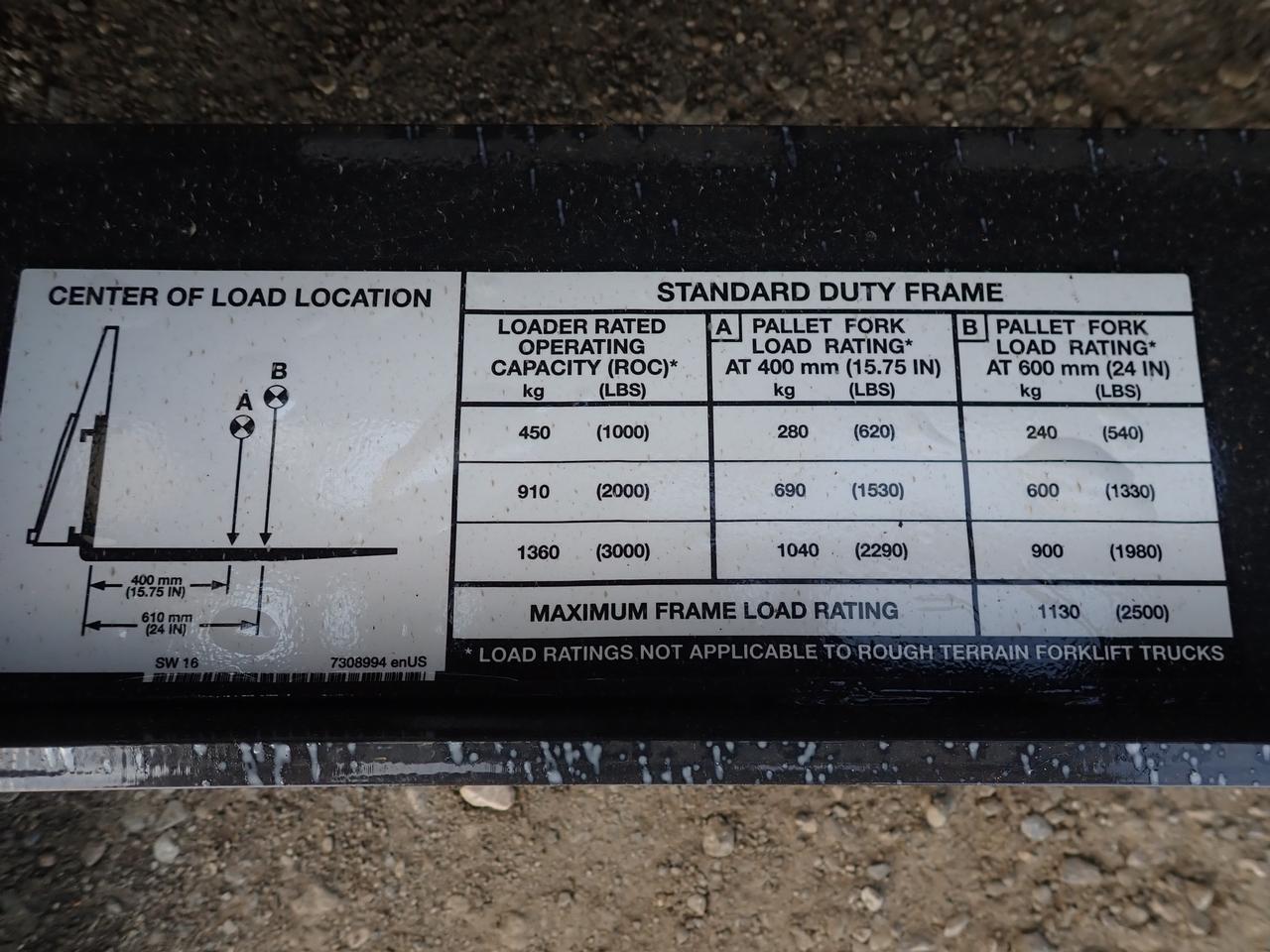 Bobcat 42" Skid Steer Pallet Forks