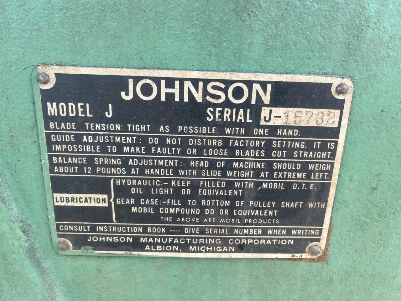 Johnson Horizontal Band Saw