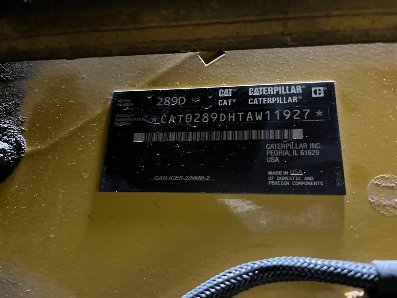 2019 Caterpillar 289D Skid Steer Loader
