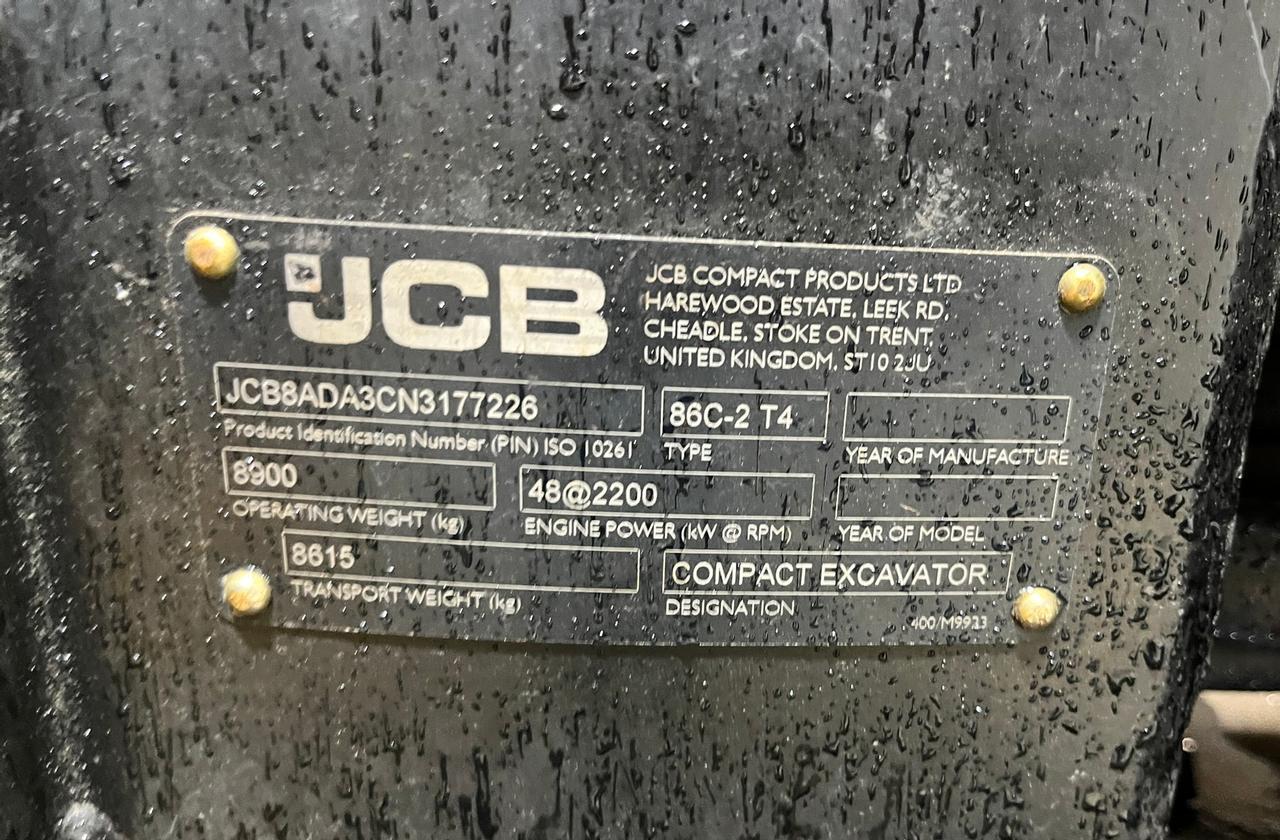 2022 JCB 86C-2 Excavator