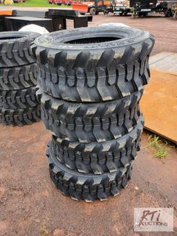 4X New 10-16.5 Turbo skid steer tires...on rims for JD/NH/CAT