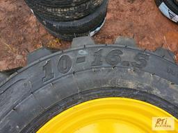 4X New 10-16.5 Turbo skid steer tires...on rims for JD/NH/CAT
