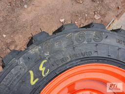 4X new 10-16.5 Turbo skid steer tires on rims for Bobcat