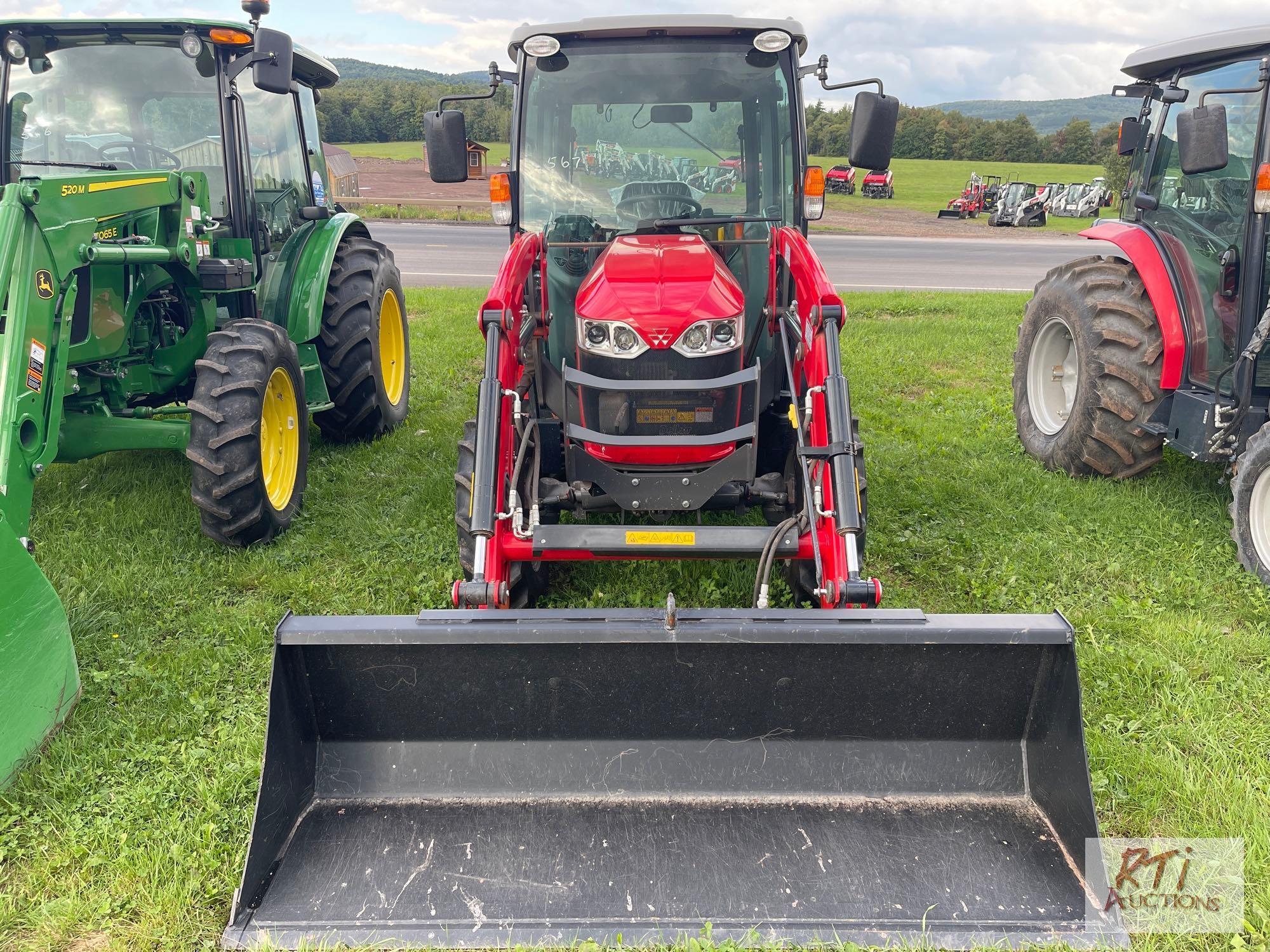 2021 Massey Ferguson 1840 tractor, 4WD, quick mount loader, universal adapter, cab, heat, A/C, 2