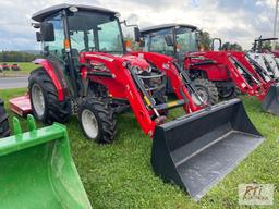 2021 Massey Ferguson 1840 tractor, 4WD, quick mount loader, universal adapter, cab, heat, A/C, 2