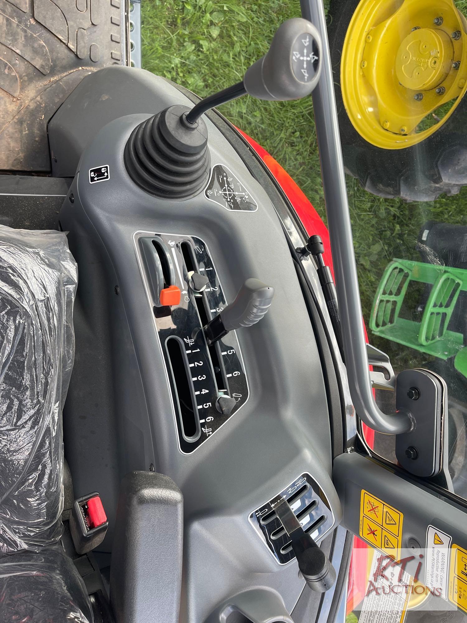 2021 Massey Ferguson 1840 tractor, 4WD, quick mount loader, universal adapter, cab, heat, A/C, 2