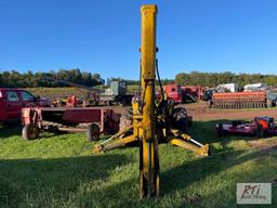 International 3414 diesel backhoe with forks and bucket