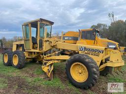 John Deere 570A grader, Runs and operates, 10' moldboard, Front scarifier