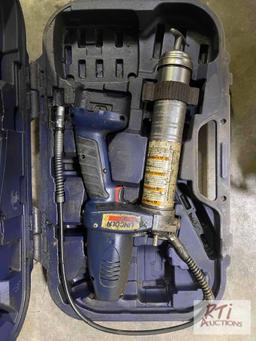 Lot of grease guns. Hand and power