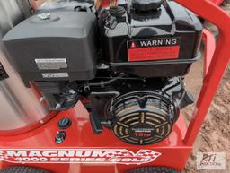 Magnum 4000 series gold portable hot high pressure washer, gas engine, includes wand, hose and