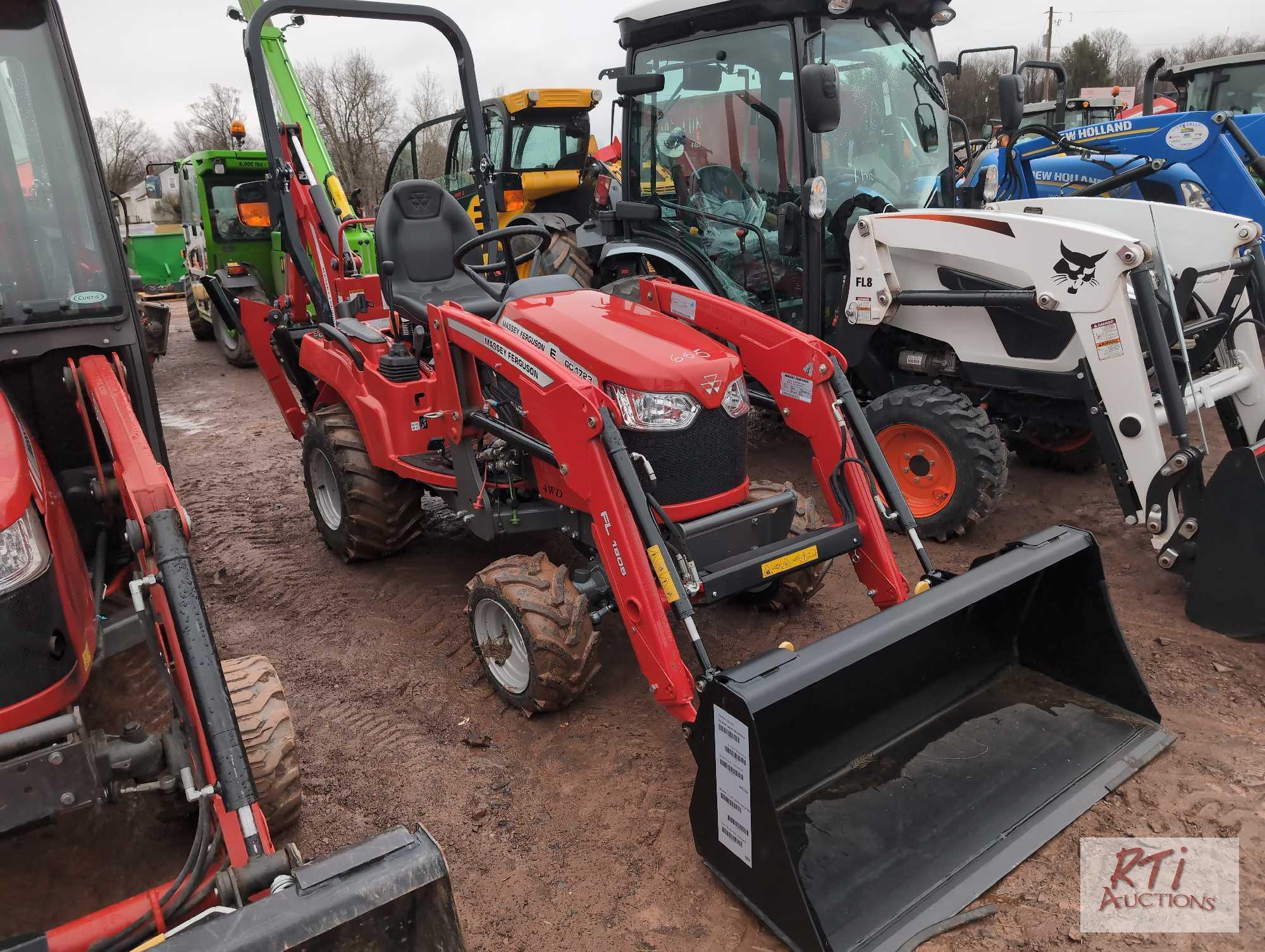 New Massey Ferguson GC1723 series E compact tractor, 4WD, loader, backhoe, 1 hour