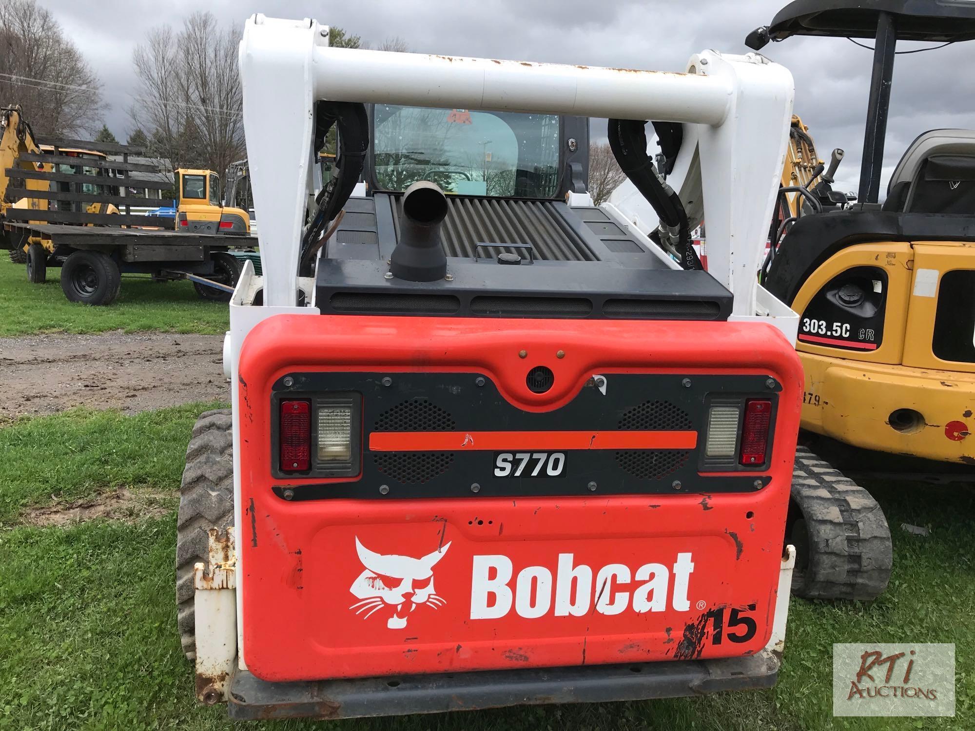 2019 Bobcat 770 skid steer with cab, heat, A/C, joystick controls, 2 speed, high flow, radio, power