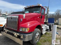 2013 International day cab tandem tractor with wetline, 18 speed, MaxxForce engine, 14K fronts, 46K