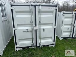 6 x 7 mini steel container with side door, end door and window