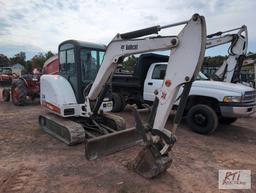 2005 Bobcat 334 excavator, cab, coupler, hydraulic thumb, 2287 hrs