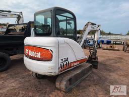 2005 Bobcat 334 excavator, cab, coupler, hydraulic thumb, 2287 hrs
