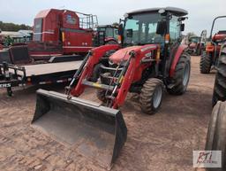 2021 Massey Ferguson 1840M tractor, 4WD, quick attach loader, 1 remote, external PTO controls, cab,