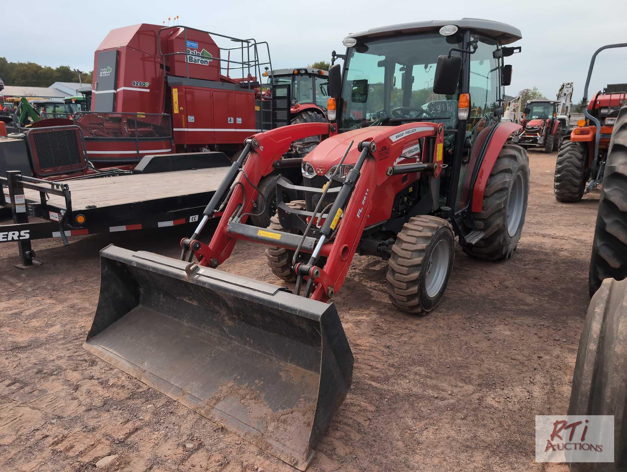 2021 Massey Ferguson 1840M tractor, 4WD, quick attach loader, 1 remote, external PTO controls, cab,