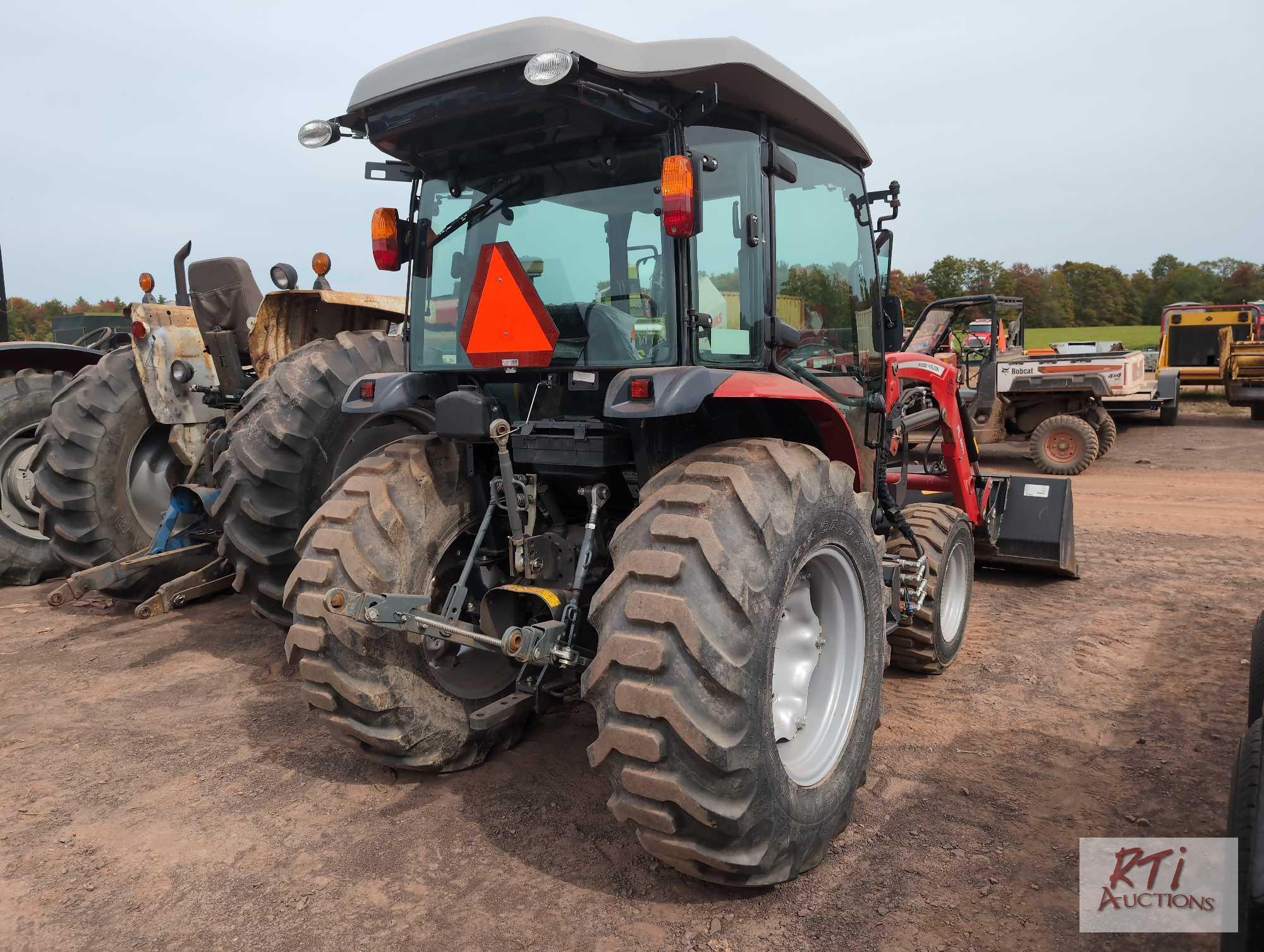 2021 Massey Ferguson 1840M tractor, 4WD, quick attach loader, 1 remote, external PTO controls, cab,