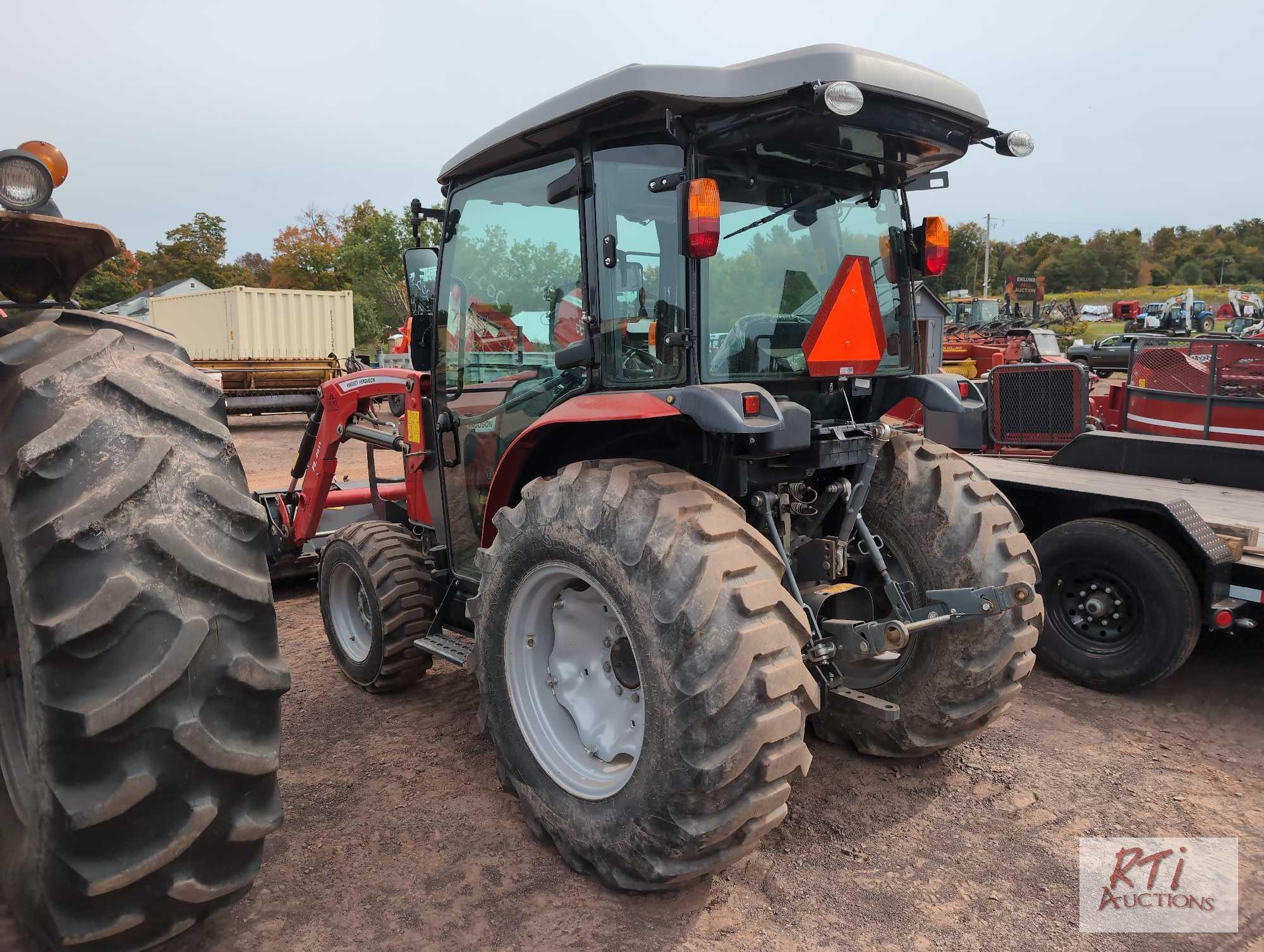 2021 Massey Ferguson 1840M tractor, 4WD, quick attach loader, 1 remote, external PTO controls, cab,