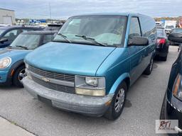 1996 Chevy Astro Van, A/C, 47,916 miles, custom rear upholstery, VIN:1GCDM19W7TB113634, Title Delay