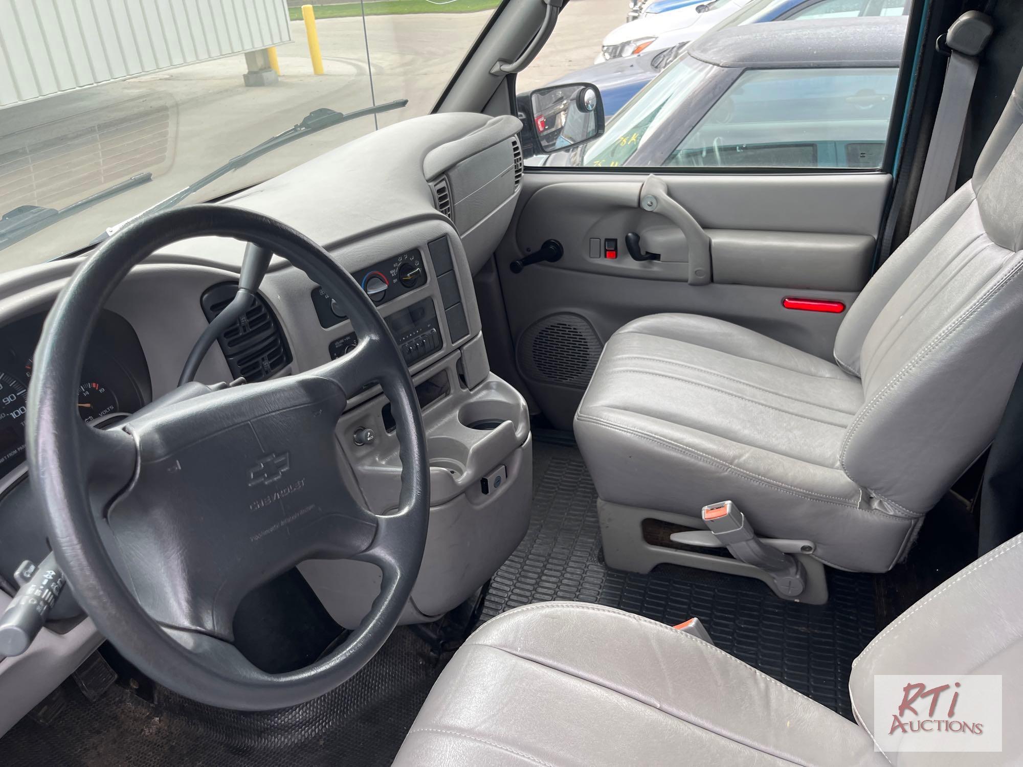 1996 Chevy Astro Van, A/C, 47,916 miles, custom rear upholstery, VIN:1GCDM19W7TB113634, Title Delay