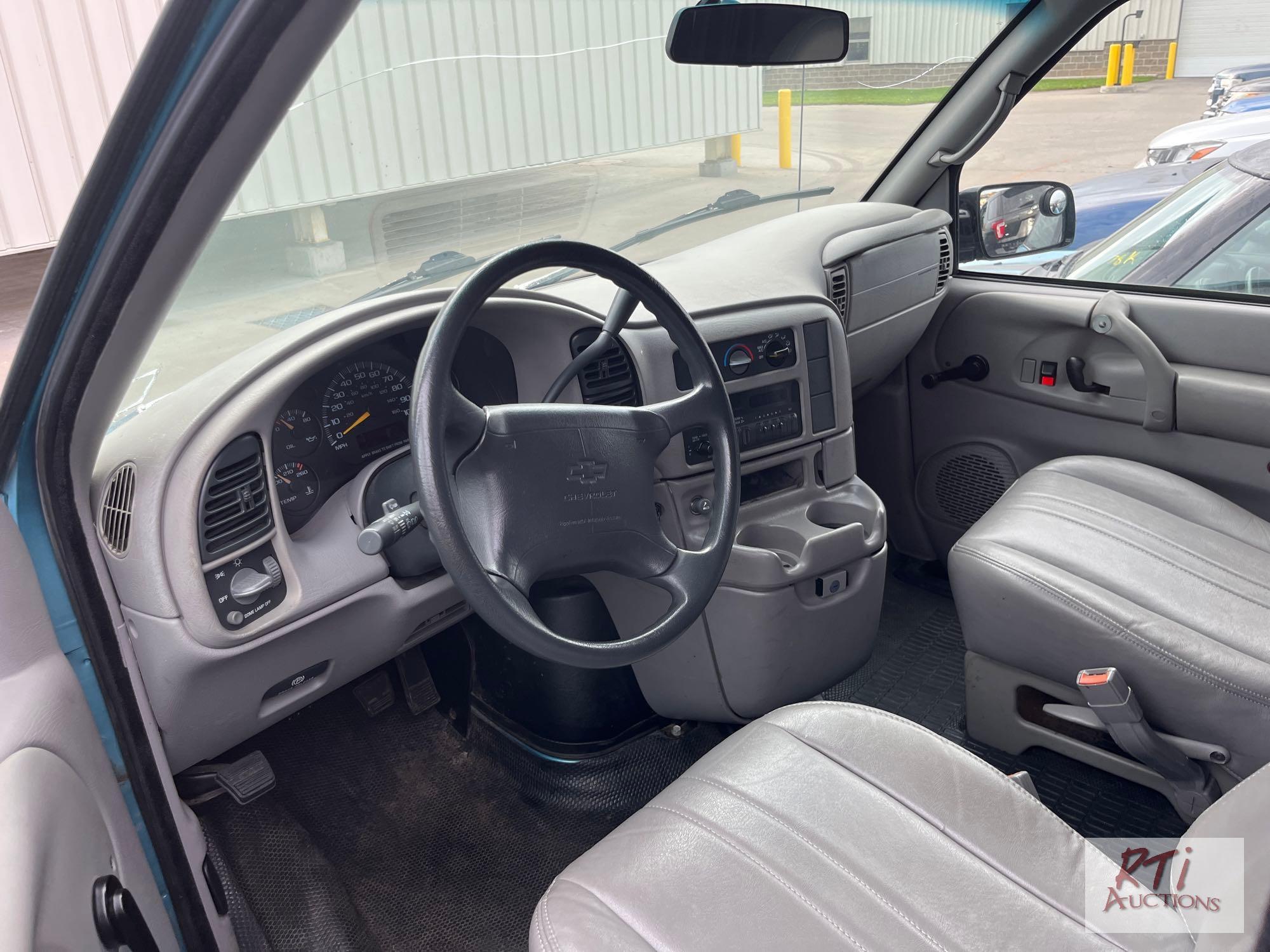 1996 Chevy Astro Van, A/C, 47,916 miles, custom rear upholstery, VIN:1GCDM19W7TB113634, Title Delay